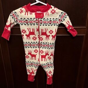 Hanna Andersson Festive Red and Cream Kids Footie